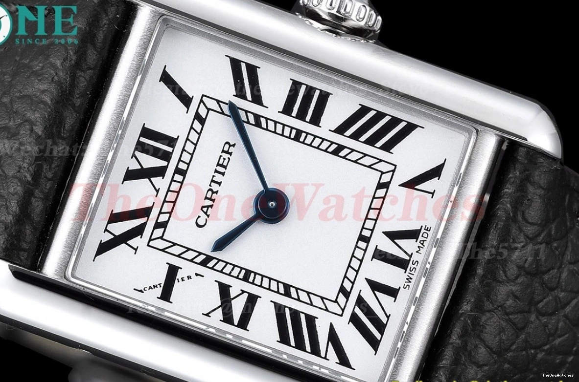 On dial Tank Quartz K11F White Must Strap Black Small 0430